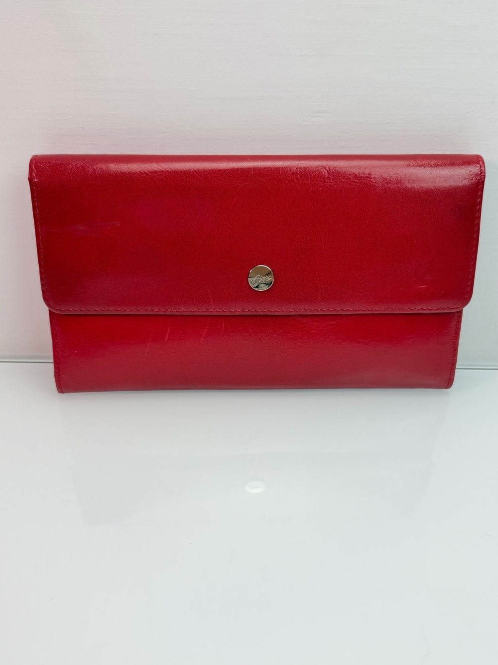 Abas Red Leather Travel-Folio Passport Wallet Clutch